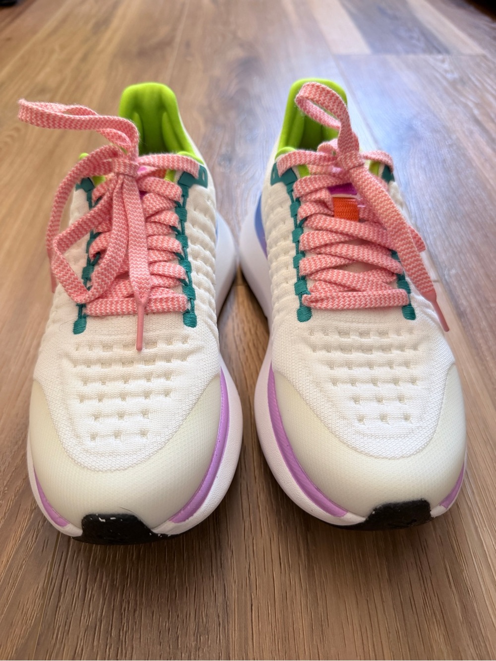 Women's Running Sneakers with Pink Laces and Lime Interior - Picture 2 of 8